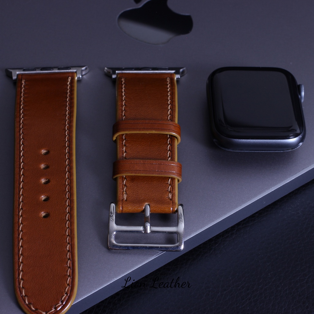 Dây đồng hồ Apple Watch màu Nâu Bò thương hiệu Lion Leather