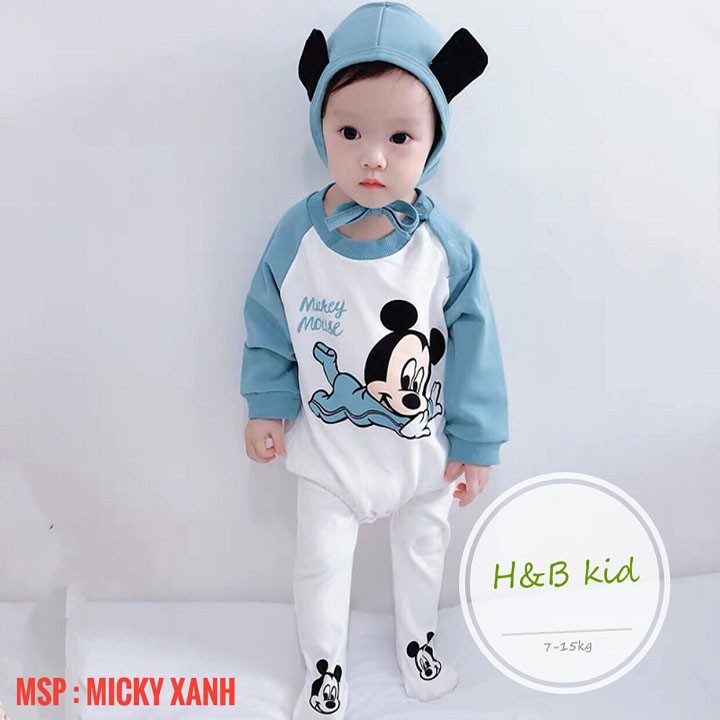 Body Micky 3 chi tiết cho bé trai ,bé gái (4-12kg)