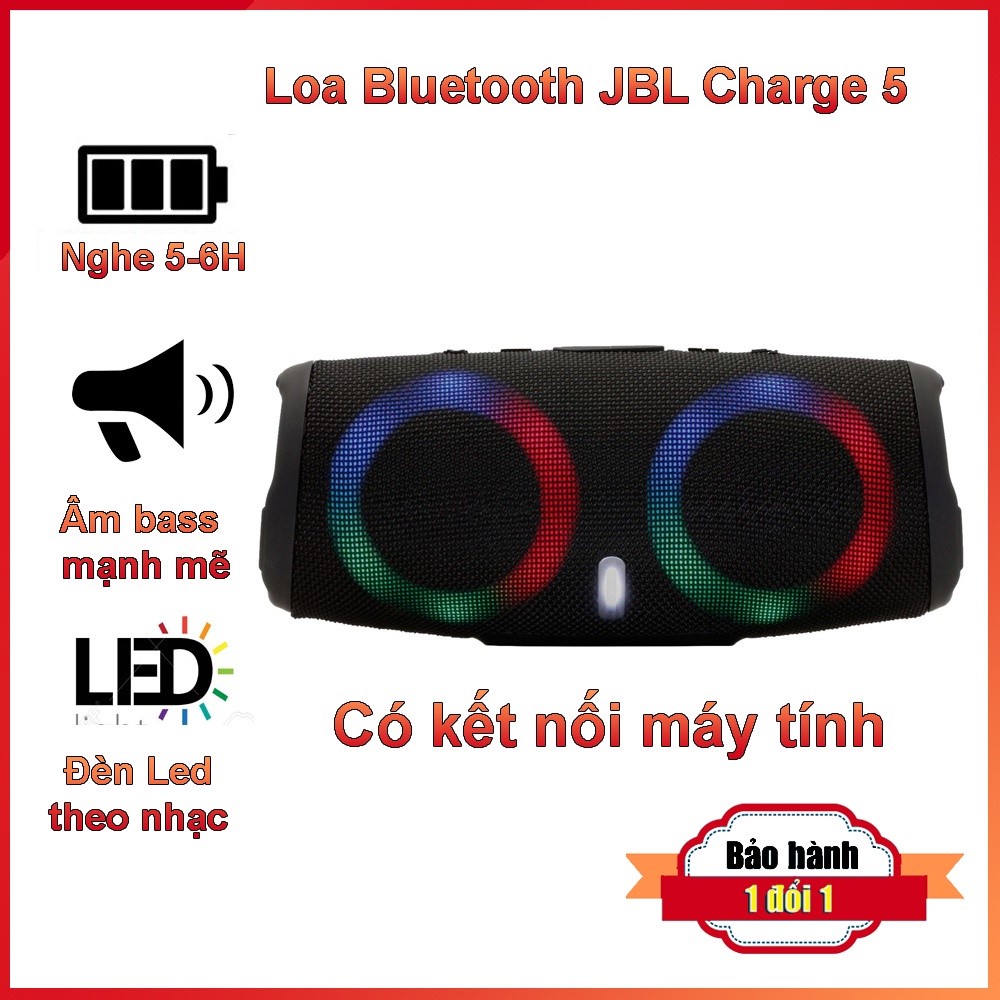 Loa bluetooth jbl charge 5 không dây 2021 âm thanh lớn bass khỏe pin trâu có kết nối máy tính - Bảo hành 1 đổi 1 3 tháng