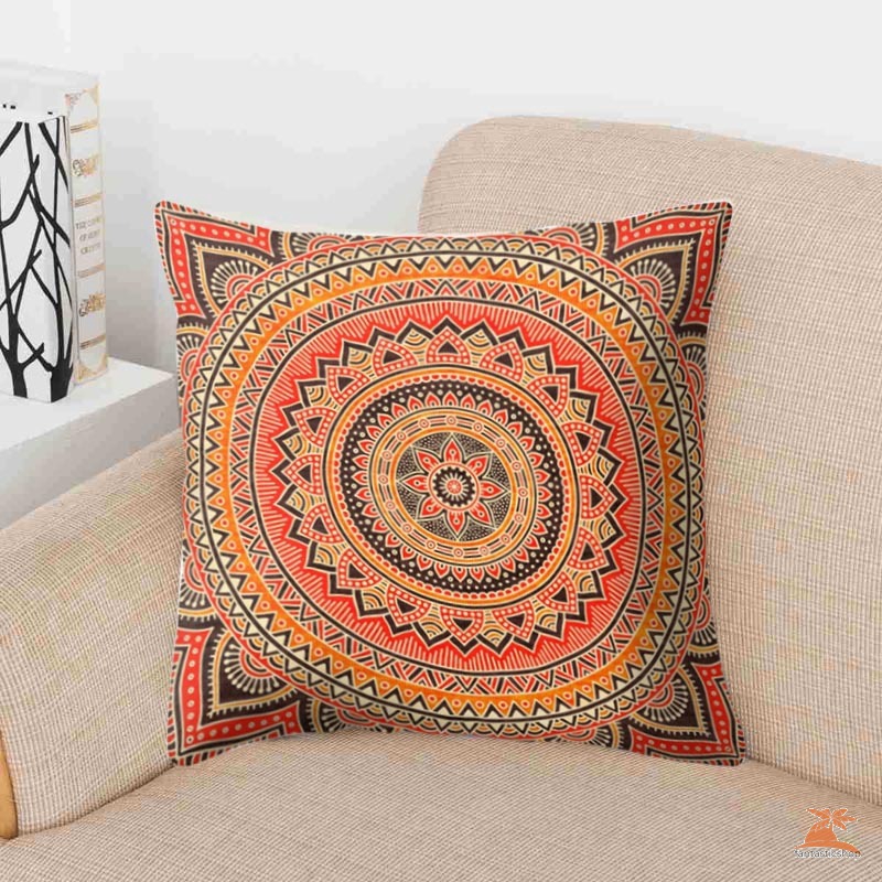 Vỏ Gối Vuông 45x45cm In Họa Tiết Phong Cách Bohemian