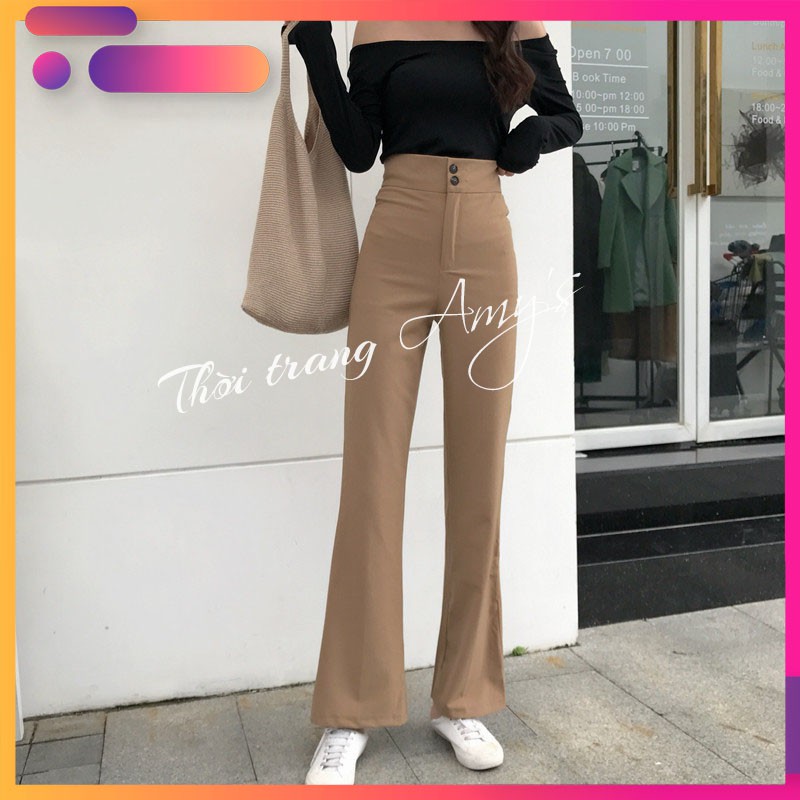 Quần ống loe lưng cao 🦋FREESHIP🦋 tôn dáng chất xịn - Thời trang Amys | BigBuy360 - bigbuy360.vn