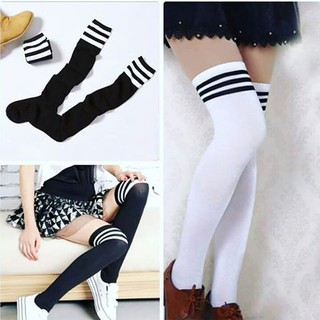 Phụ kiện cosplay - Tất len gối kẻ cho nữ