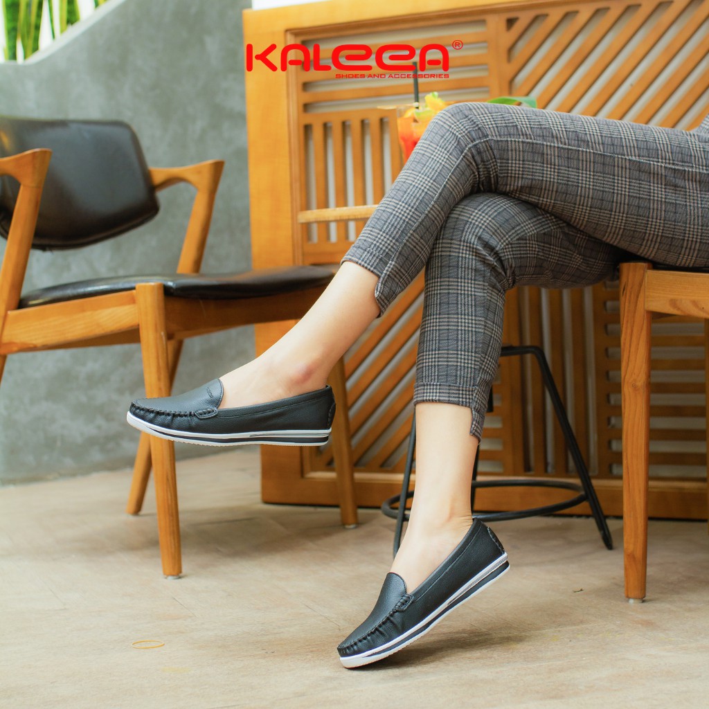 Giày Lười Nữ KALEEA K499 Moca Đế Dày Cao 3p Chống Trơn Trượt