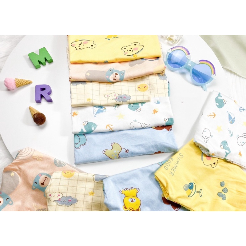 Bộ dài tay thun lạnh Minky Mom, set đồ ngủ đáng yêu cho bé từ 8 đến 18kg. Quần áo mặc ở nhà - Riokids DT1