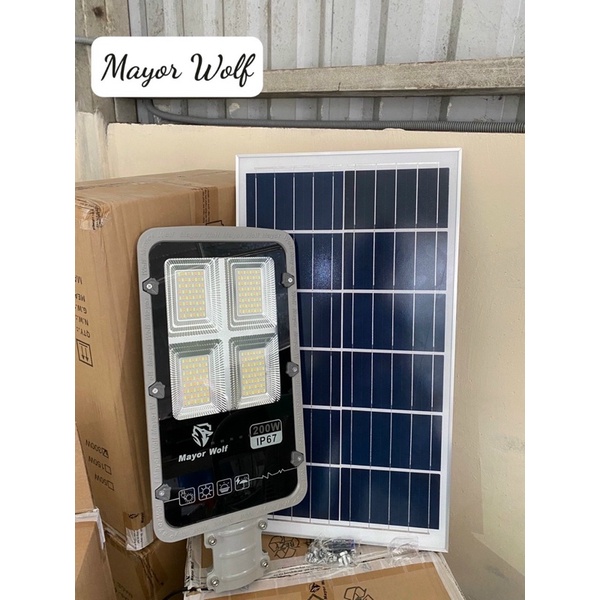 😍 Đèn đường năng lượng mặt trời , 3 ánh màu : trắng , vàng , trung tính chính hãng MAYOR WOLF