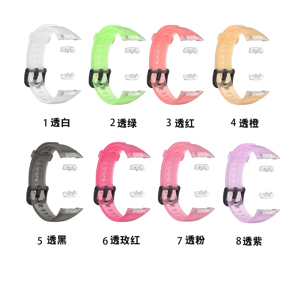 Transparent Silicone Waterproof Strap Band For Huawei band 6 pro Honor Band 6