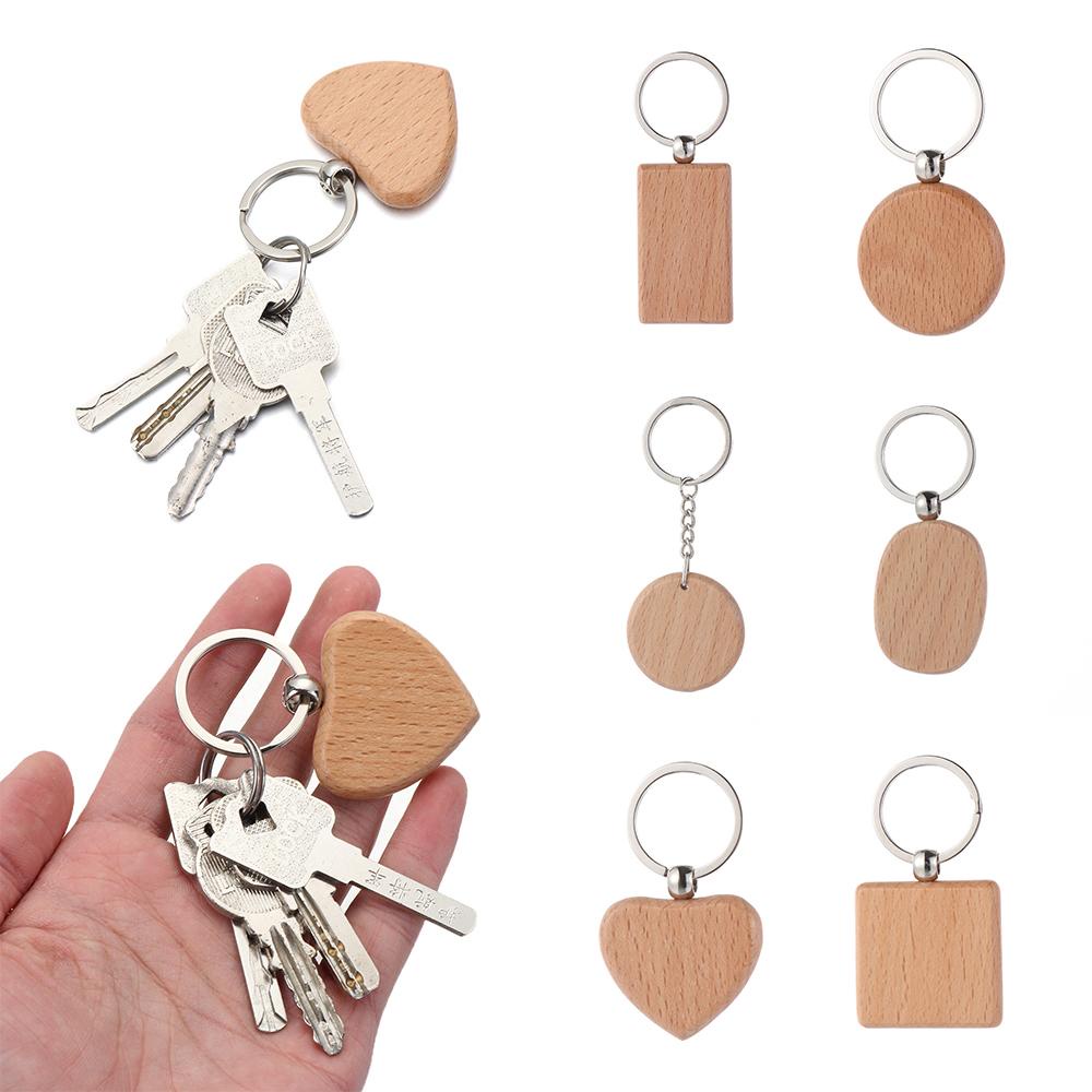 Móc Chìa Khóa Bằng Gỗ Màu Cầu Vồng Mới