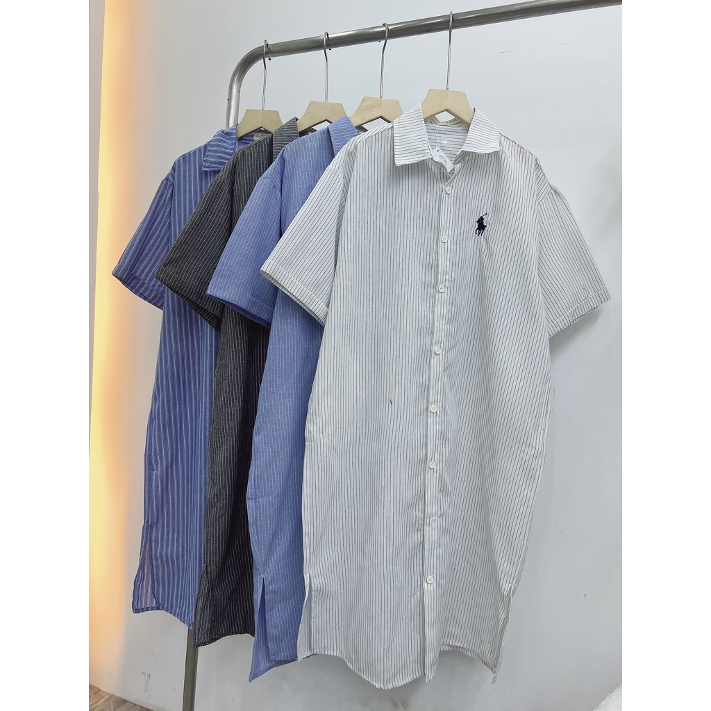 Váy sơ mi dáng dài thêu ngựa siêu hot 2022