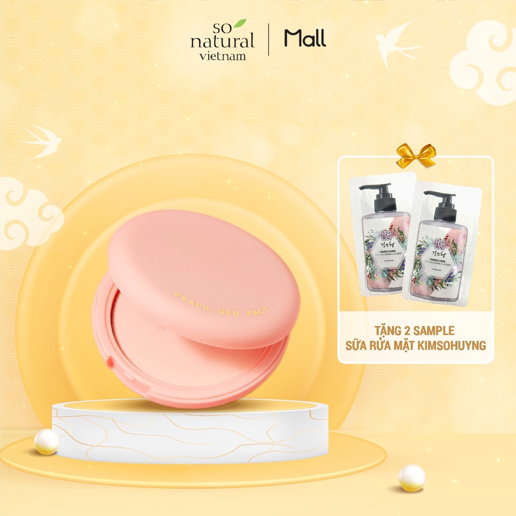 [ Mua 1 Tặng 2 ] Phấn nách bột khô chiết xuất đào hỗ trợ giảm thâm làm sáng Peach Deo Pact So Natural 10gram