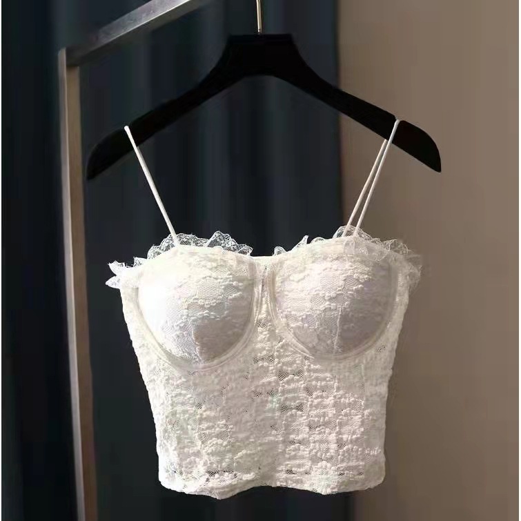DUNEA Áo Lót Hai Dây Phối Ren Gợi Cảm Cho Nữ 3.8Cm