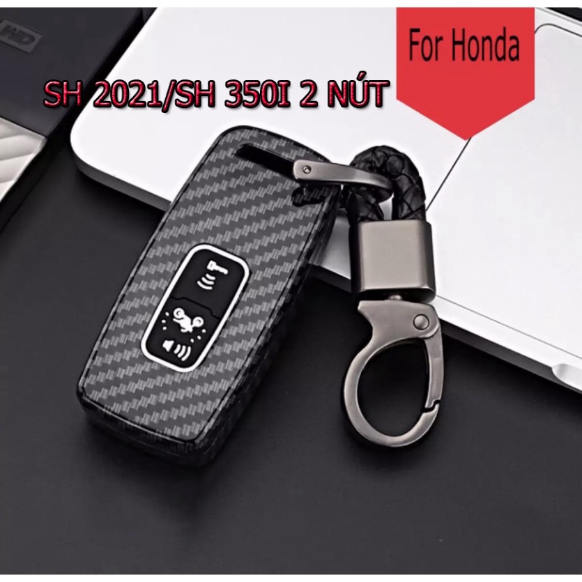 Bọc Khóa Smartkey SH 350i Và SH 2021 Loại 2 Nút Carbon