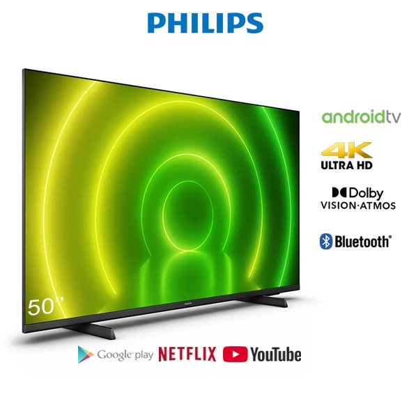 [Mã ELBAU5 giảm 5% đơn 300K] Android TV Philips 50 inch màn hình LED 4K UHD -50PUT7406/74 - Miễn Phí Lắp Đặt