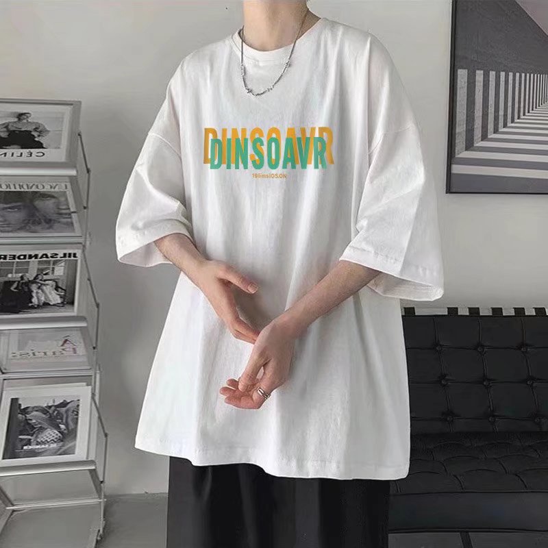 Áo Thun Dáng Rộng Tay Ngắn In Chữ M-8XL Thời Trang Hàn Quốc Cho Nam