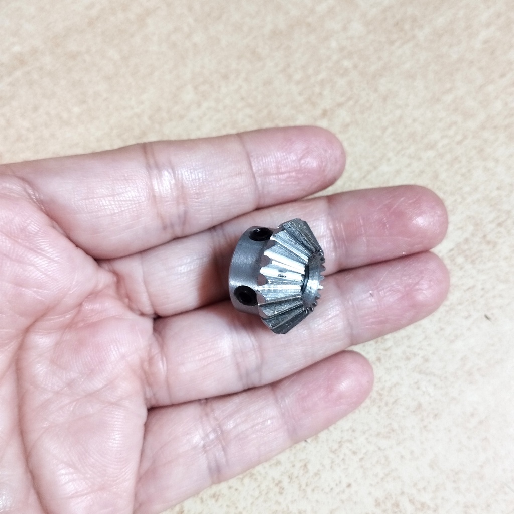 Bánh răng côn bằng thép 20 răng lỗ trục 8mm, 6mm, 5mm đồng bộ truyền đảo chiều 90 độ 1 bánh răng lái 034