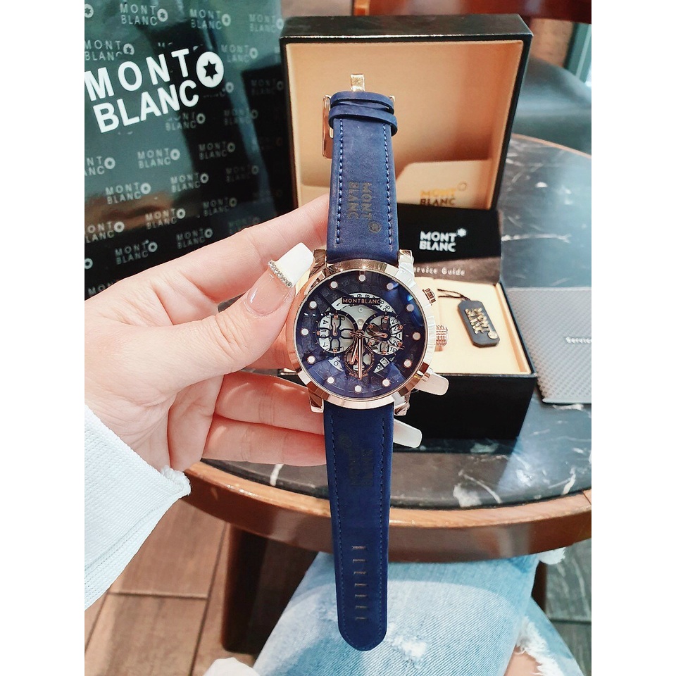 Đồng Hồ Nam Montblan MBDH08 Chronograph , Dây Da Lộn Nhiều Màu , Size 44mm