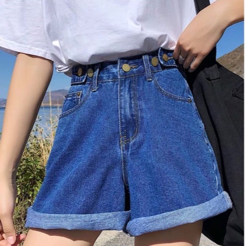 Quần Short cạp cao sắn gấu