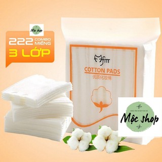 [ SẴN HÀNG ]Bông tẩy trang 3 lớp Cotton Pads túi 222 miếng