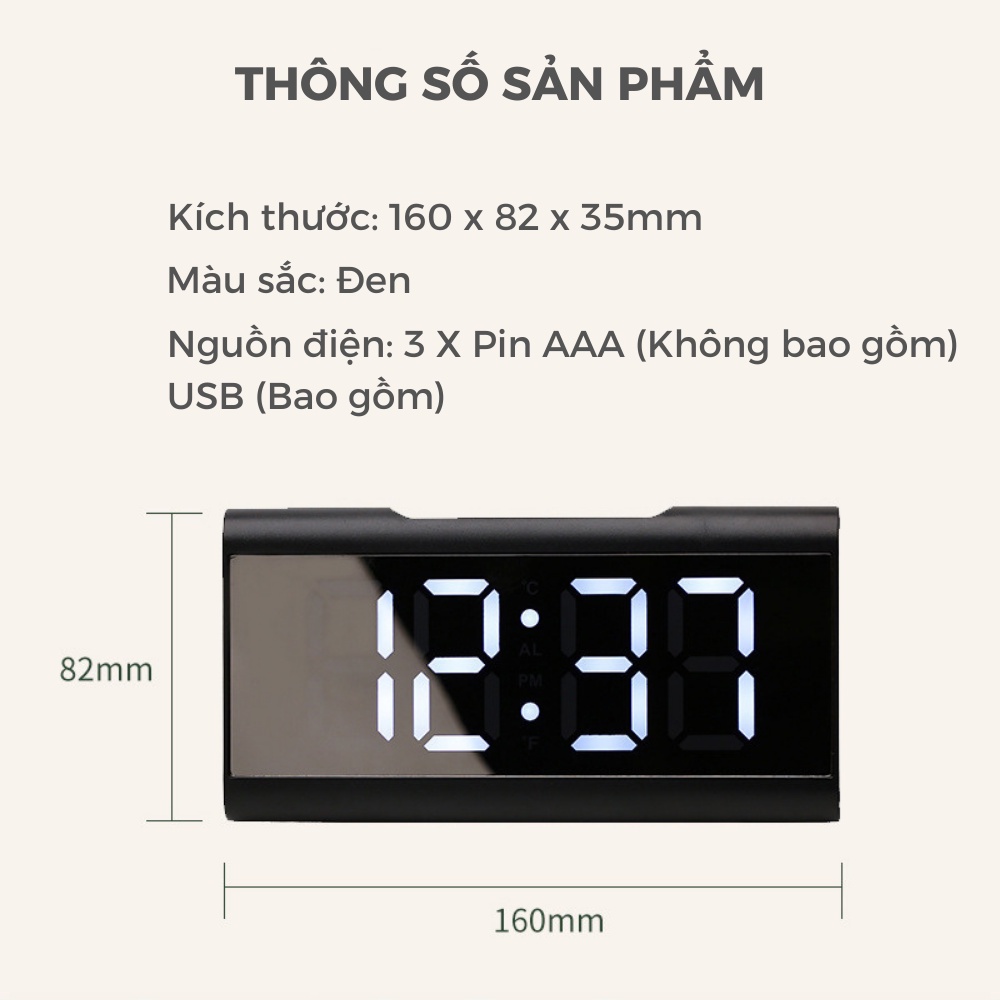 Đồng Hồ LED Để Bàn Thông Minh Yida Time - Shop Nado
