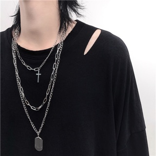 Brokeboiz bộ phụ kiện vòng cổ, dây chuyền thánh giá, dogtag phong cách retro, streetwear, goth có thể đeo lẻ