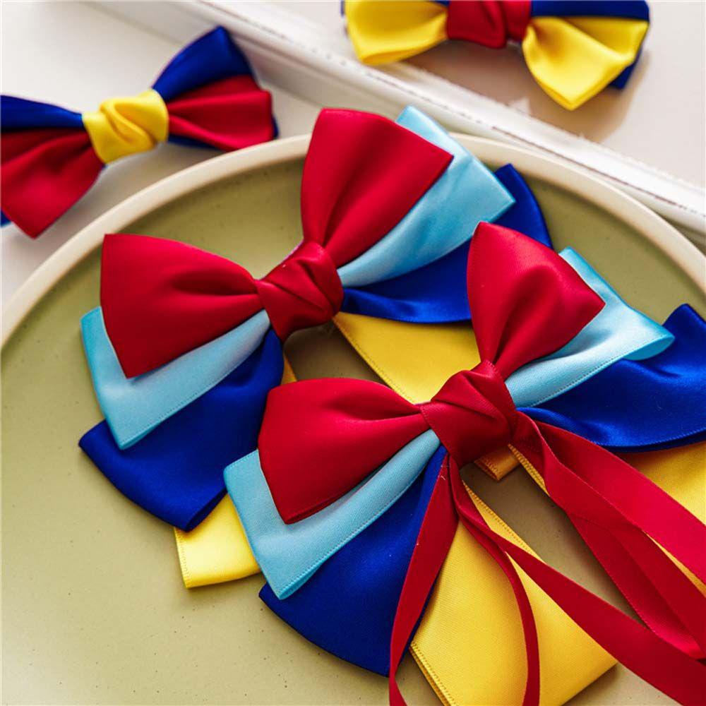 Kẹp Tóc Hình Chữ U Bằng Vải Satin Màu Trắng Dễ Thương