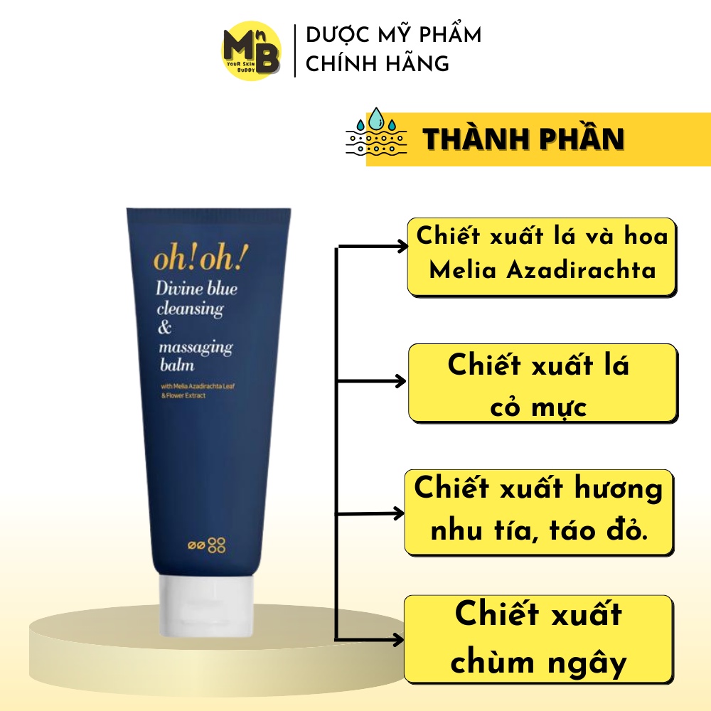 Sáp Tẩy Trang Làm Sạch Sâu, Trẻ Hóa Da oh!oh! Divine Blue Cleansing &amp; Massaging Balm (150ml)
