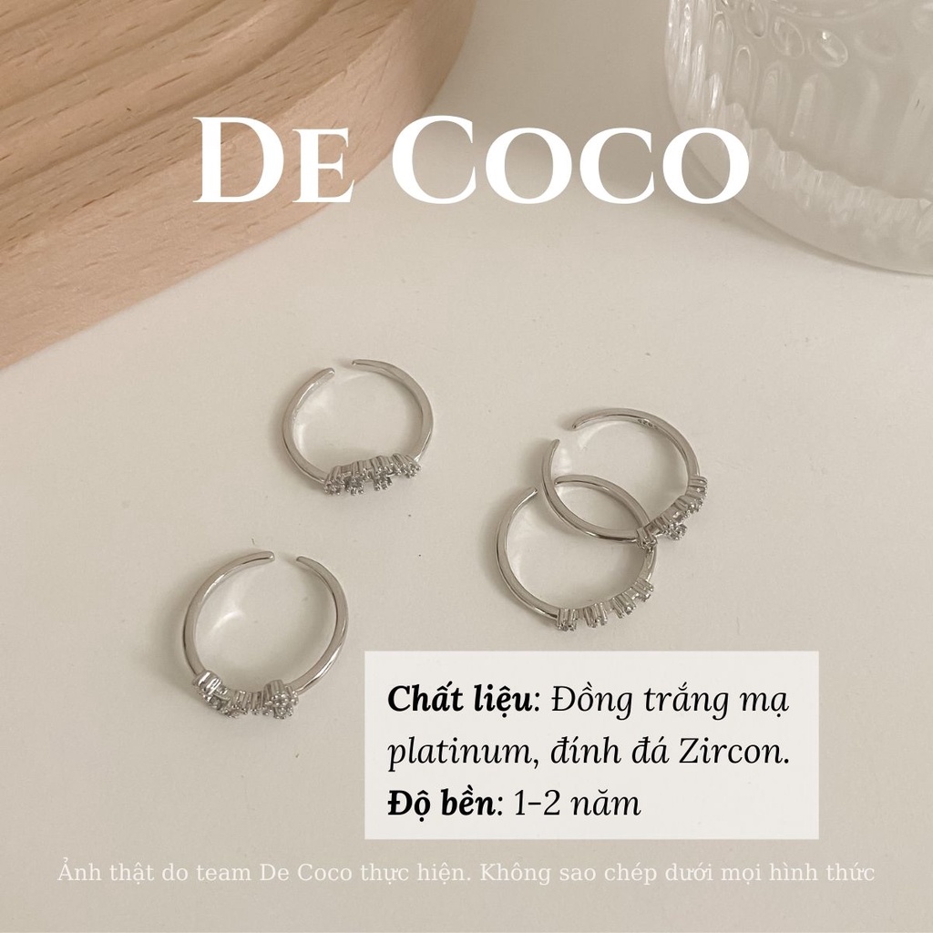 Nhẫn nữ màu bạc freesize De Coco