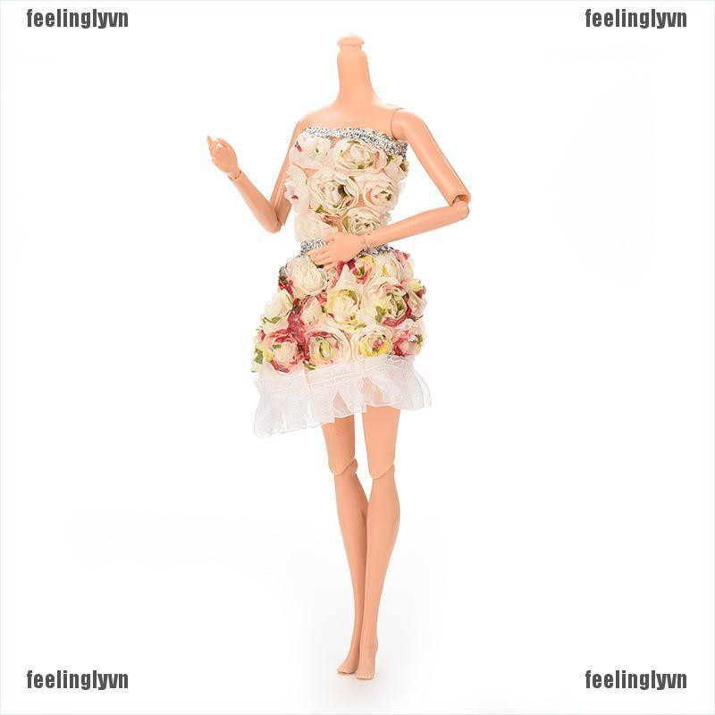 ❤TOP❤ Đầm hoa cộc tay xinh xắn cho búp bê Barbie ❤YO