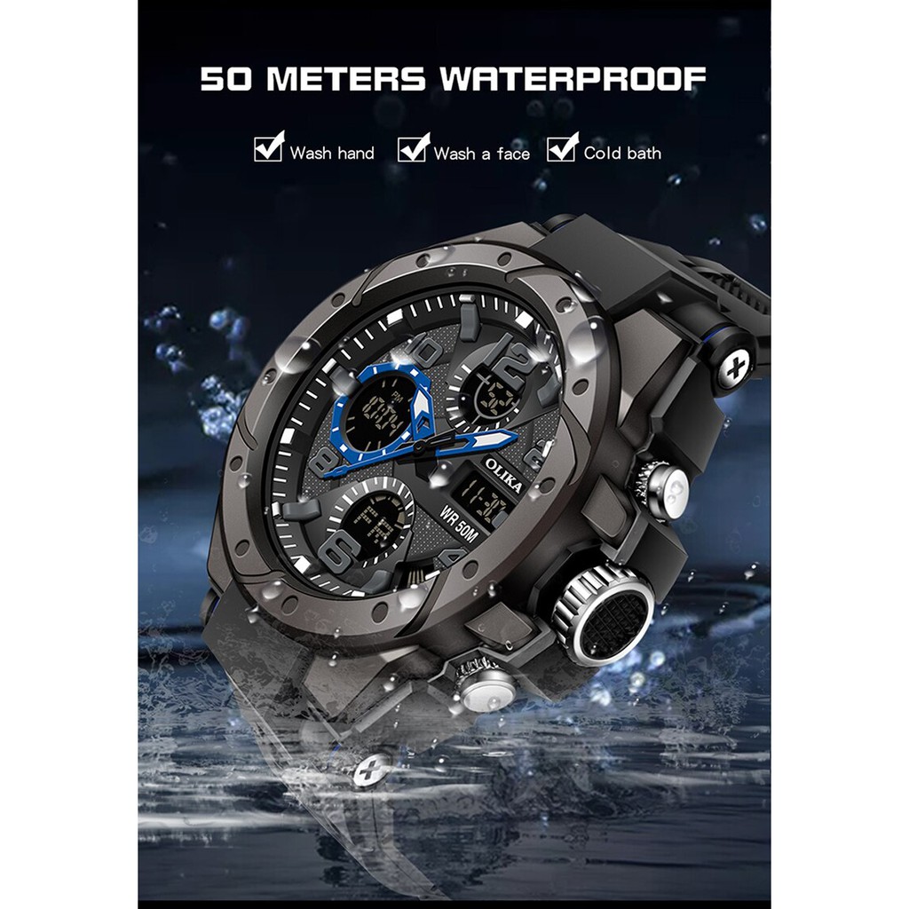 Đồng hồ Nam OLIKA 8891 Chuẩn Bền Quân Đội, 2 Máy Chạy Song Song, Chống Nước Rất Tốt | BigBuy360 - bigbuy360.vn