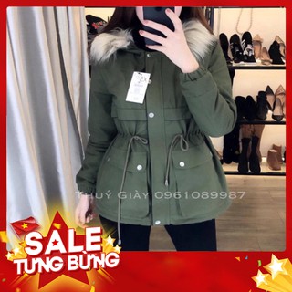 -hàng nhập khẩu áo khoác kaki mũ lông rút eo liên hệ mua hàng 084.209.1989