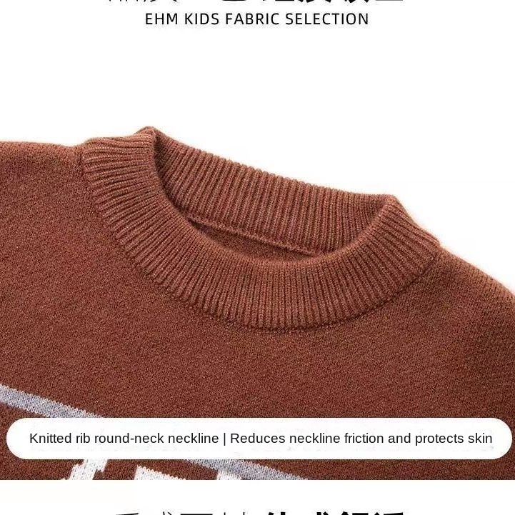 Áo Sweater Dệt Kim Cổ Tròn Thiết Kế Mới Thời Trang Mùa Thu Đông 2022 Dành Cho Bé Trai