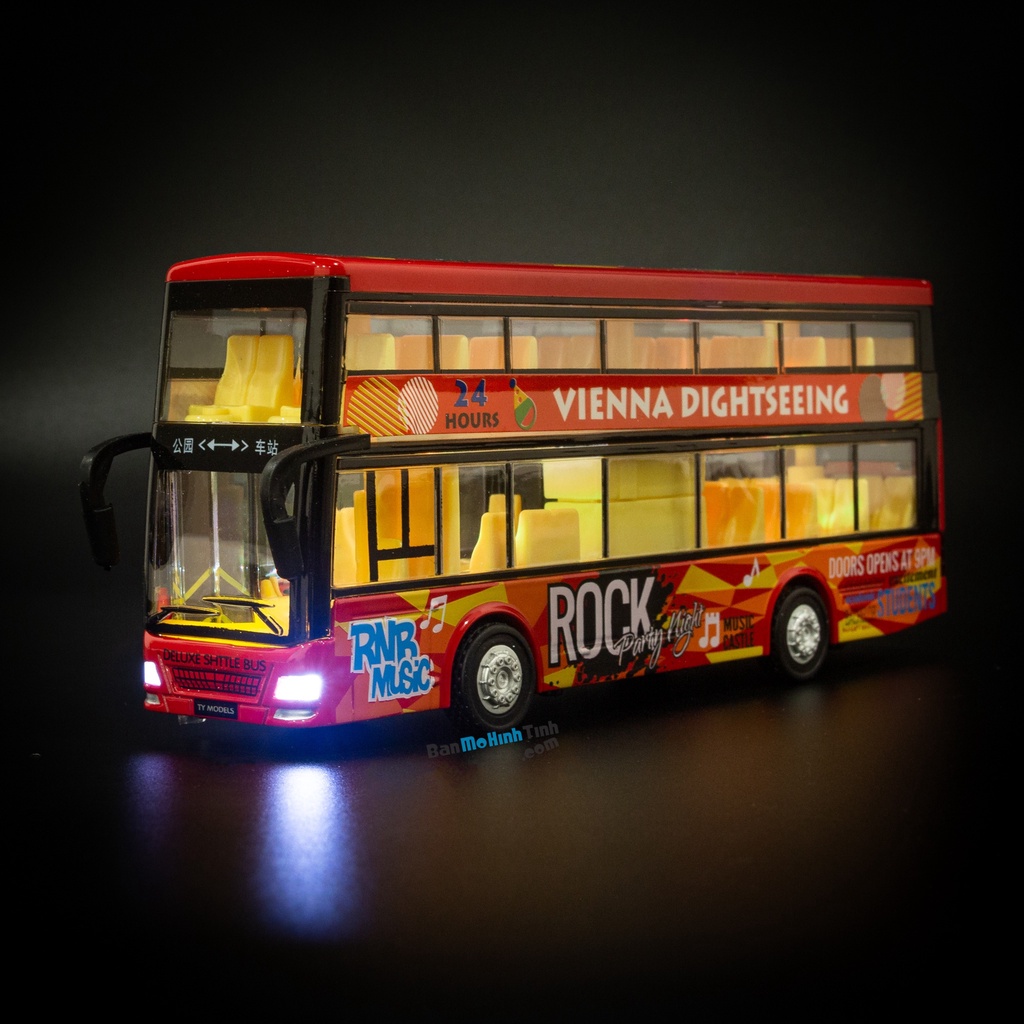 Mô hình xe buýt đồ chơi 2 tầng 1:36 Ty model