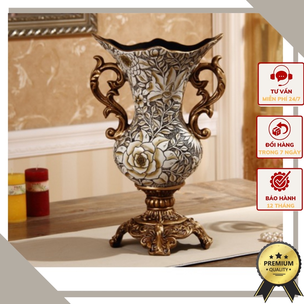 Bình hoa họa tiết vẽ hoa tinh tế mang phong cách tân cổ điển BH21