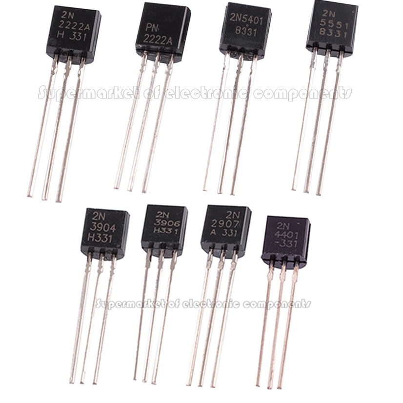 Set 50 Linh Kiện Bán Dẫn 2N3904 2N3906 2N2907 2N4401 2N222 PN2222 2N5401 2N5551 TO-92 TO92 Mới
