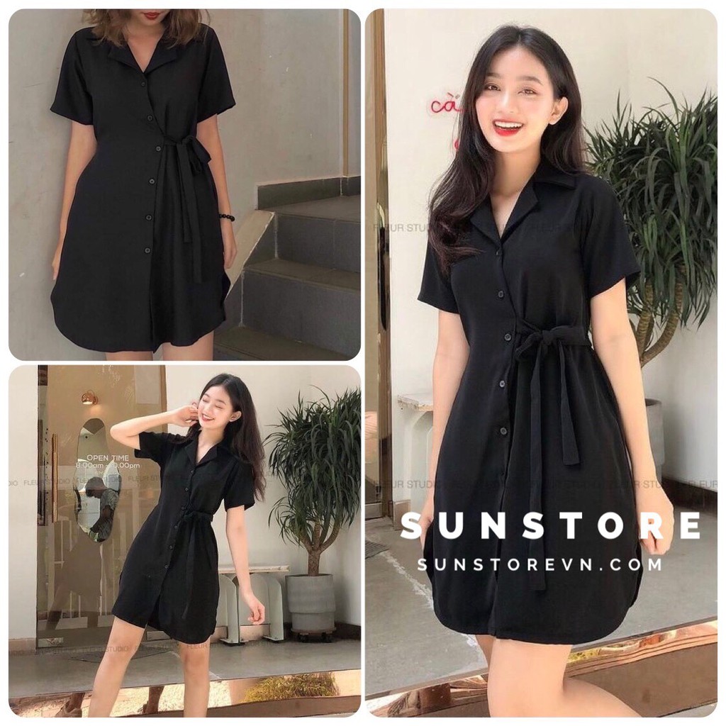 Đầm dáng xòe cổ chữ v xinh thắt nơ một bên eo Pilly dress | BigBuy360 - bigbuy360.vn