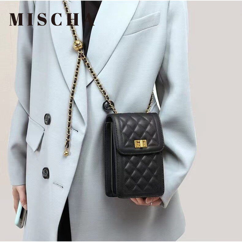 MISCHA Túi Đeo Chéo Hình Vuông Nhỏ Đựng Điện Thoại Thời Trang Phong Cách Phương Tây