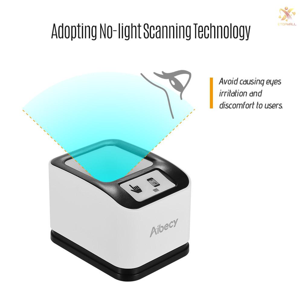 ET Aibecy 2200 1D/2D/QR Bar Code Scanner CMOS Image Desktop Barcode Reader USB Omnidirectional Screen Barcode Scanner