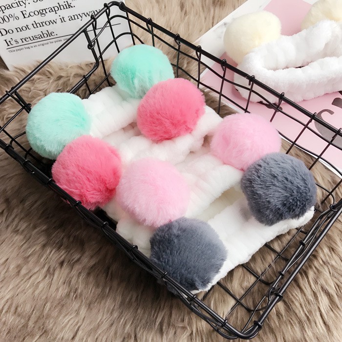 Băng Đô Rửa Mặt Cục Bông Cute