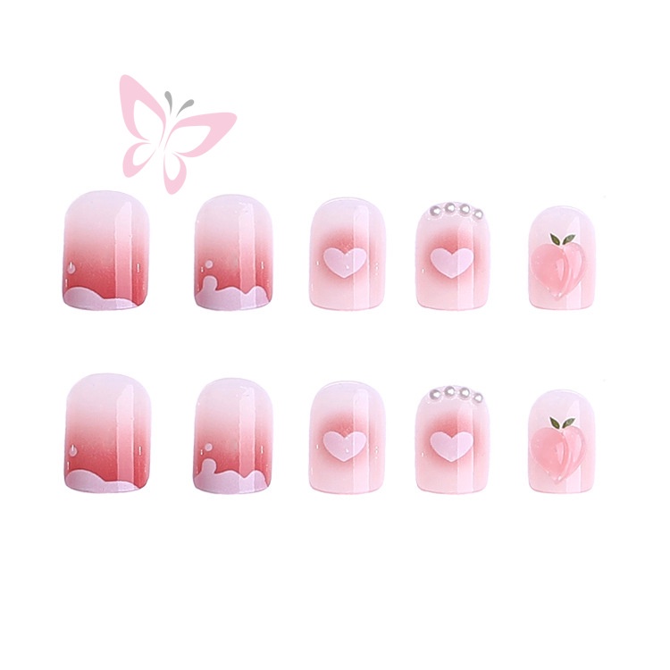 Móng Tay Giả Ngắn Mềm Hình Quả Đào Ngọt Ngào Cho Nữ