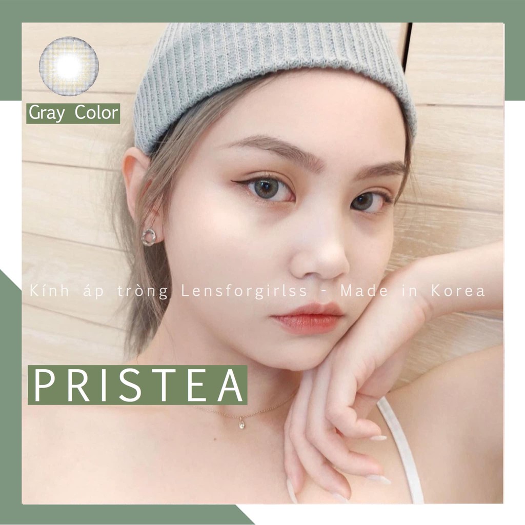 (Sẵn 0.00 độ) Kính áp tròng Pristea Gray của Lenstown (Hsd 1 tháng)