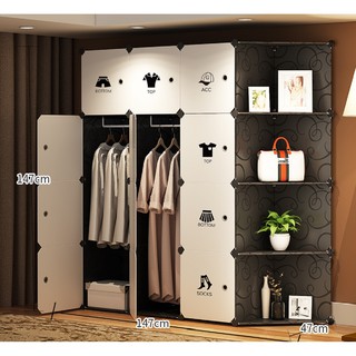 TỦ GHÉP 16 NGĂN - ĐEN 12N4X