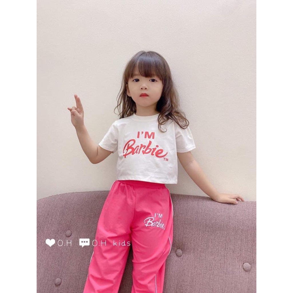 Bộ Baberi Áo Croptop Quần Dài Chất Cotton 4 Chiều Bé Gái (Rẻ bất chấp)