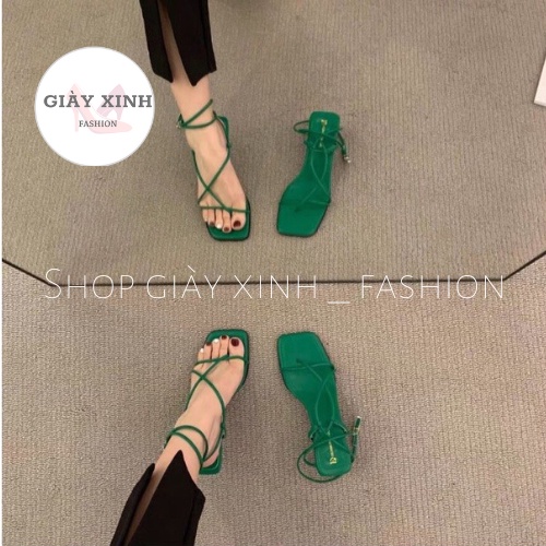 Giày cao gót sỏ ngón quai dây dài gót nhọn 7 phân Mã T99