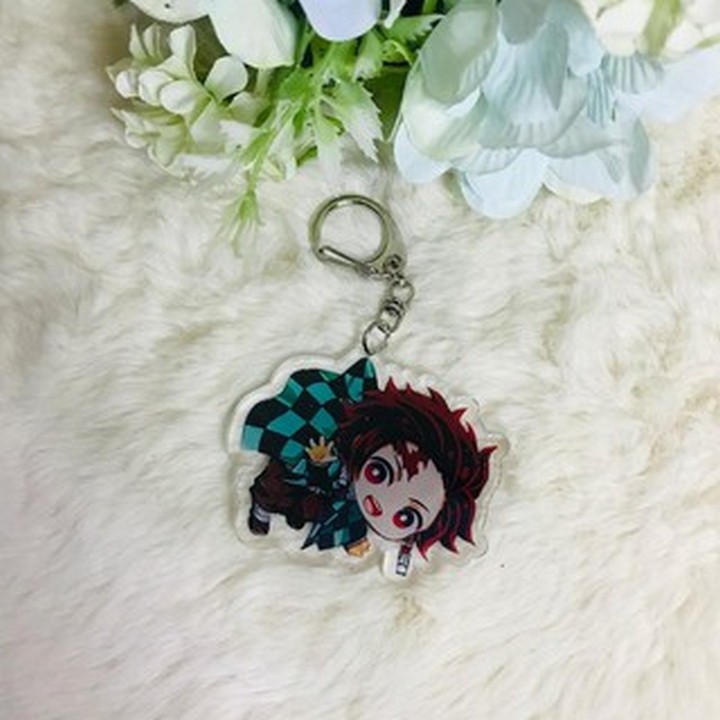 (new) ( Mica trong ) Móc khóa Kimetsu no Yaiba Thanh Gươm Diệt Quỷ Tanjiro ver treo người xinh xắn dễ thương anime chibi