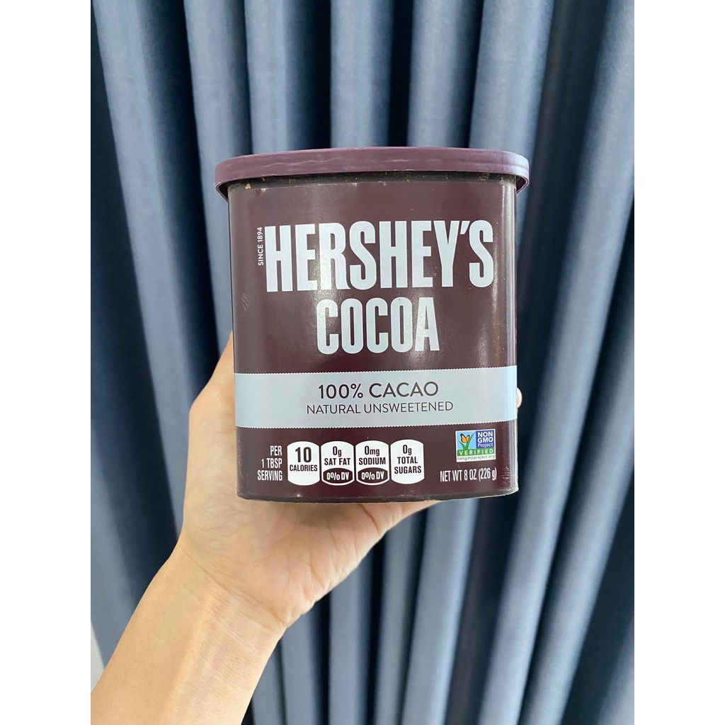 BỘT CACAO HÒA TAN TỰ NHIÊN KHÔNG ĐƯỜNG HERSHEY'S COCOA 226G CHÍNH HÃNG - 10284