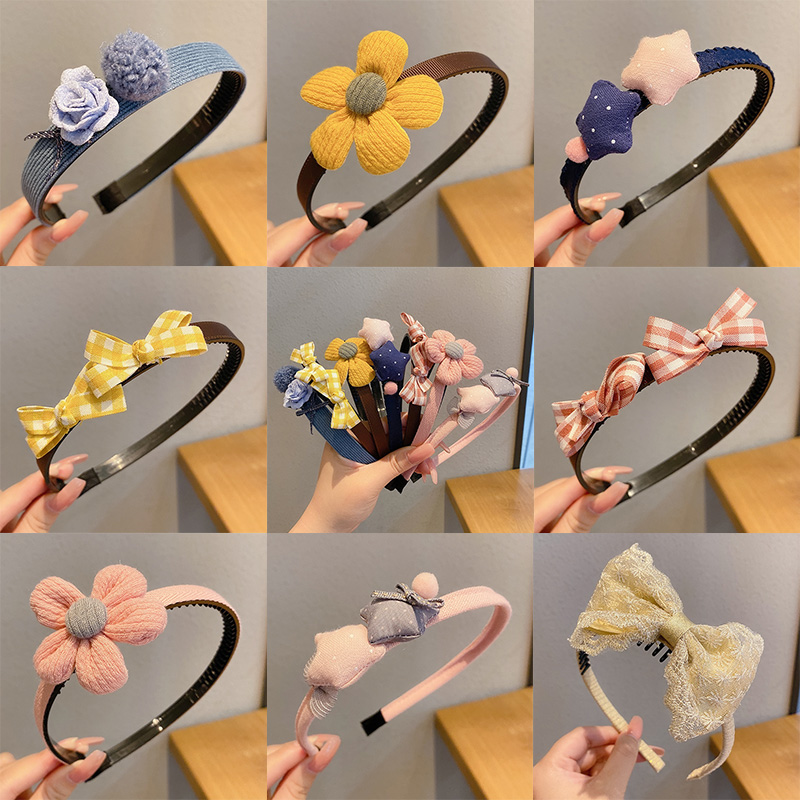 Băng Đô Thiết Kế Đính Hoa Đơn Giản Phong Cách Hàn Quốc Xinh Xắn