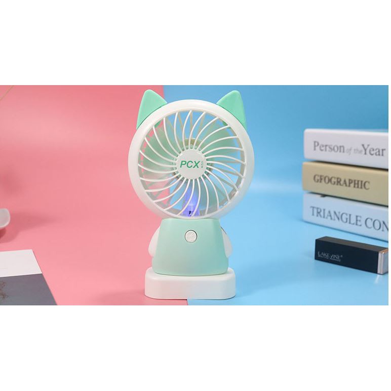 [Siêu Sale] Quạt Mini tích điện cầm tay và để bàn hình dễ thương mèo ** | BigBuy360 - bigbuy360.vn