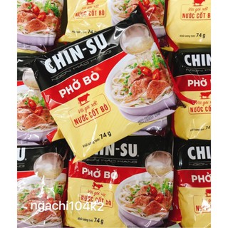 Combo 10 gói Phở Bò Chinsu gói 74g date 2021
