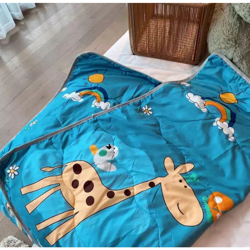 Chăn đũi poly cho bé mùa hè thu 1mx1m4, chăn cho bé sơ sinh đến 7 tuổi chất đũi pha mềm mát, Thị Nắng Store