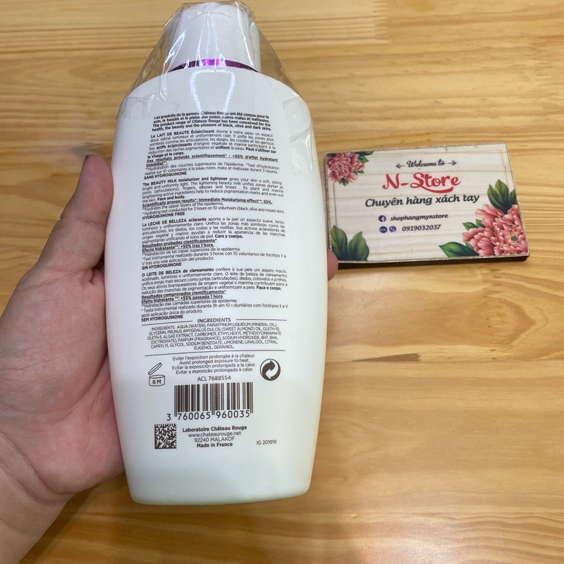 Lotion kích trắng da Chateau Rouge 400ml