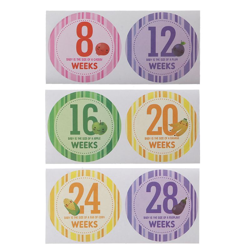 INN 16 Pcs/Set Pregnancy Milestone Stickers Women Photography Weekly Belly Clothing